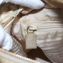 PRADA Hand Bag Nylon Beige Gold Auth 90379-21