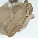 PRADA Hand Bag Nylon Beige Gold Auth 90379-6