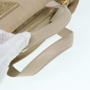 PRADA Hand Bag Nylon Beige Gold Auth 90379-7