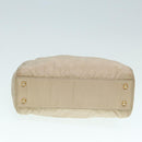 PRADA Hand Bag Nylon Beige Gold Auth 90379-5