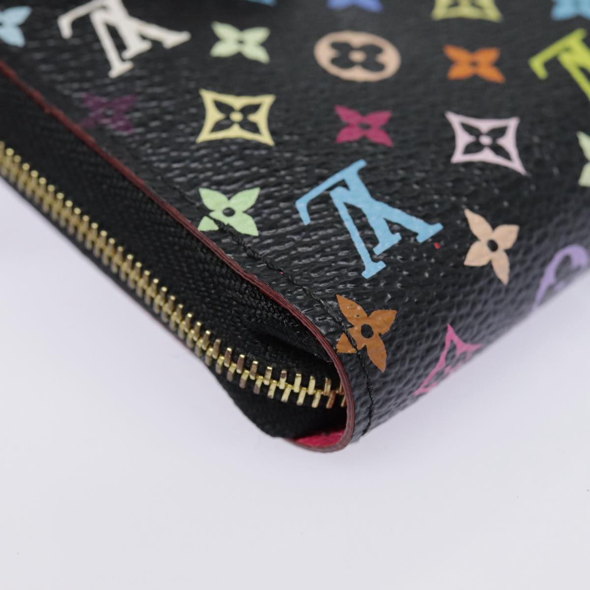 LOUIS VUITTON Monogram Multicolor Zippy Coin Purse  Black M93740 LV Auth 90392