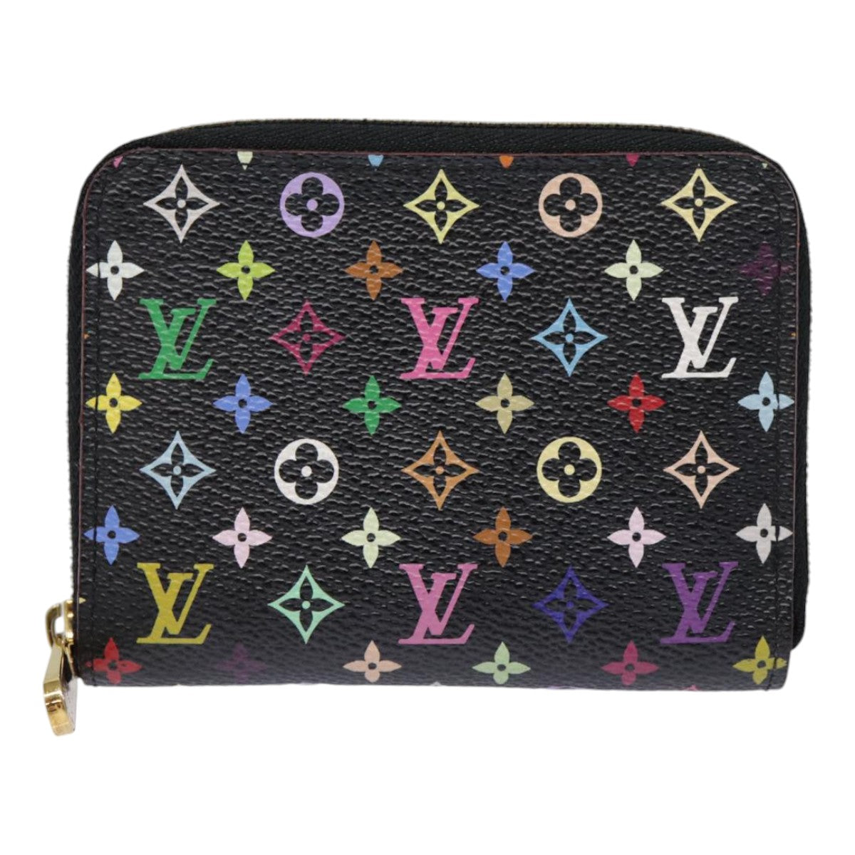 LOUIS VUITTON Monogram Multicolor Zippy Coin Purse  Black M93740 LV Auth 90392