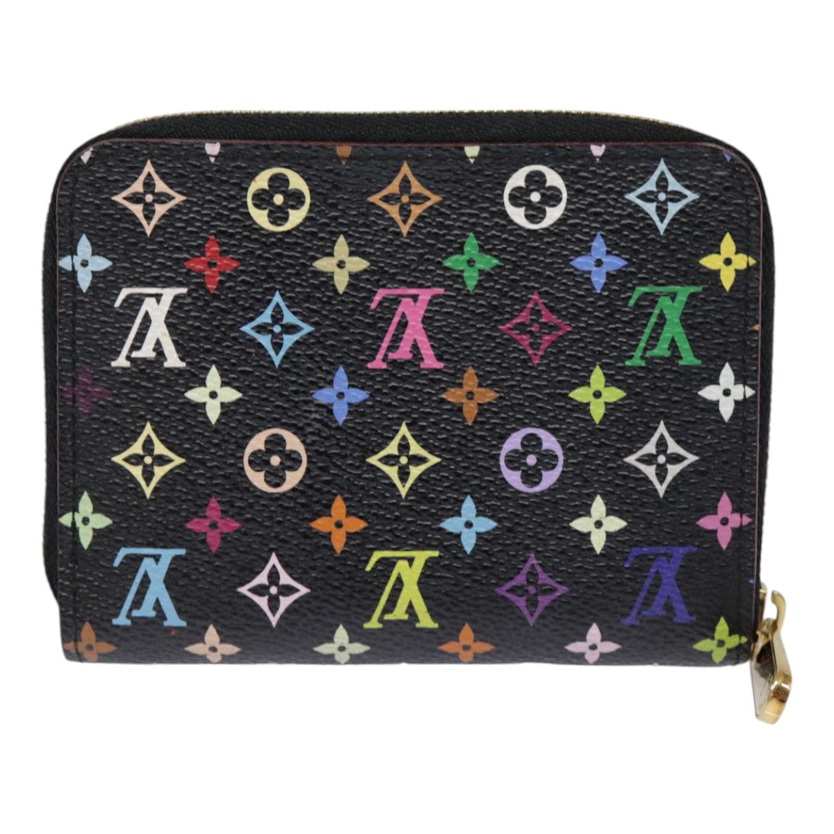 LOUIS VUITTON Monogram Multicolor Zippy Coin Purse  Black M93740 LV Auth 90392 - 0