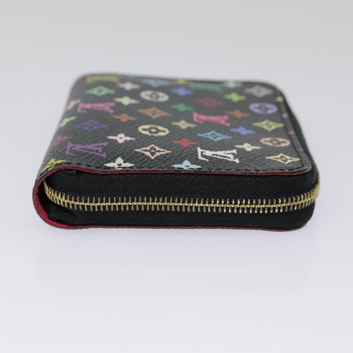 LOUIS VUITTON Monogram Multicolor Zippy Coin Purse  Black M93740 LV Auth 90392