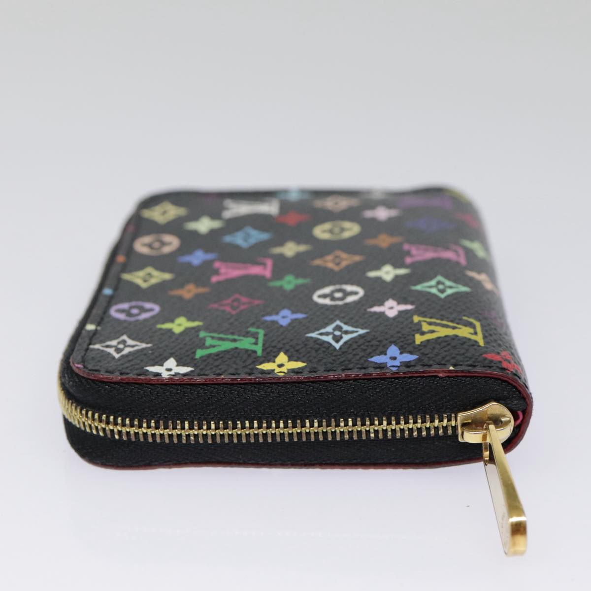 LOUIS VUITTON Monogram Multicolor Zippy Coin Purse  Black M93740 LV Auth 90392