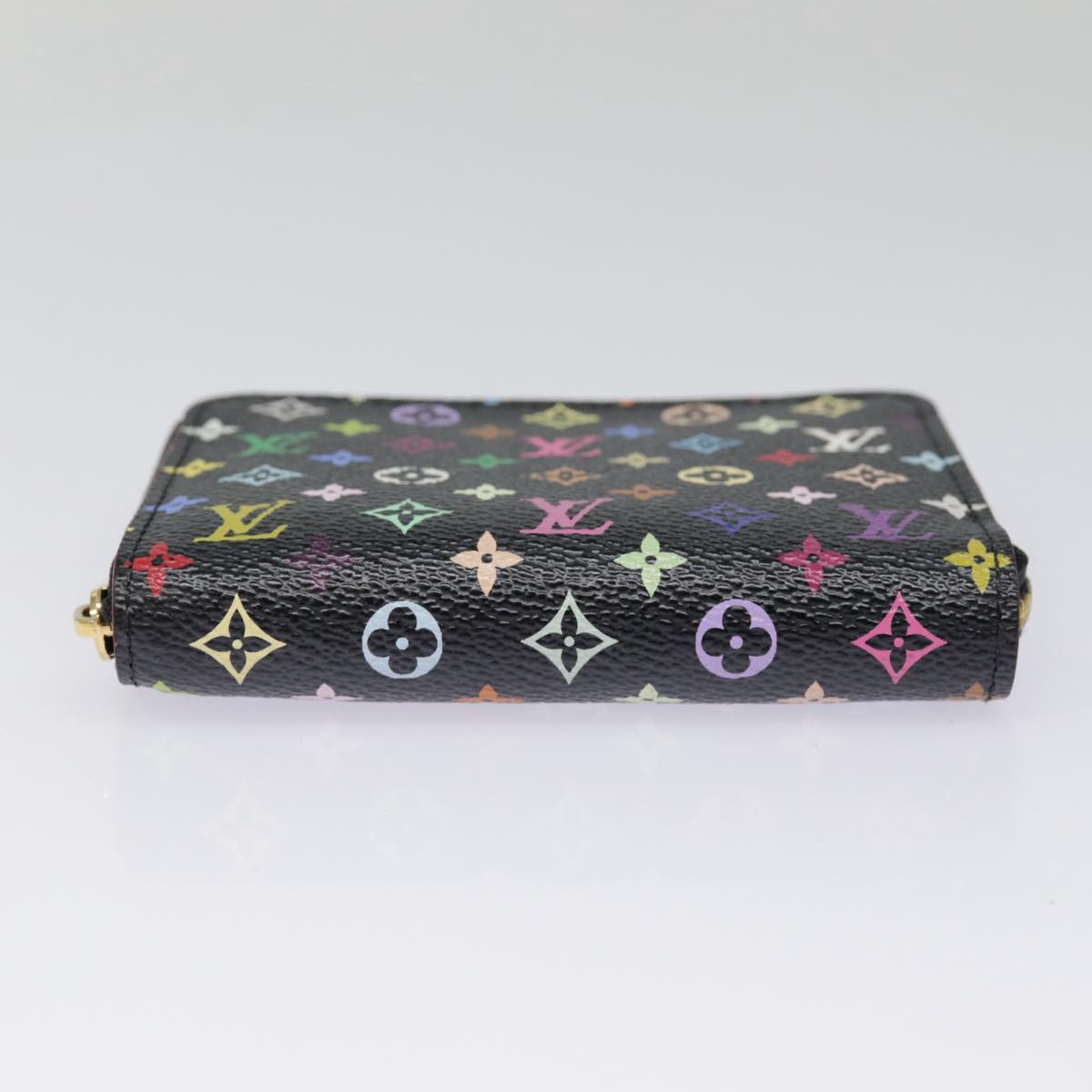 LOUIS VUITTON Monogram Multicolor Zippy Coin Purse  Black M93740 LV Auth 90392