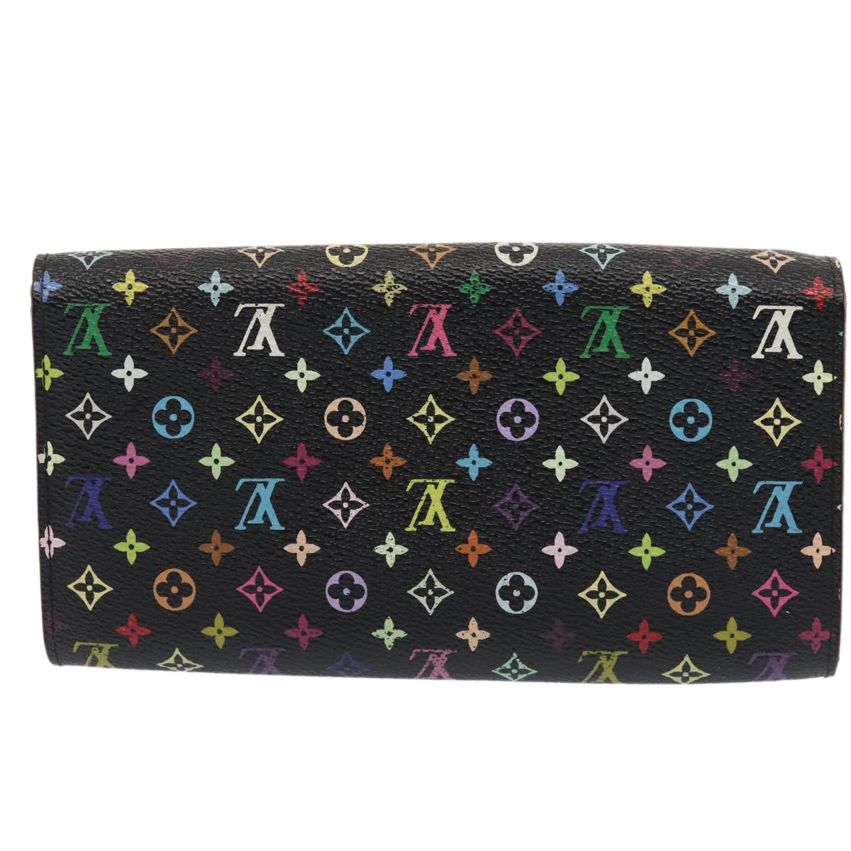 LOUIS VUITTON Multicolor Pochette Porte Monnaie Credit Black M60005 Auth 90393 - 0