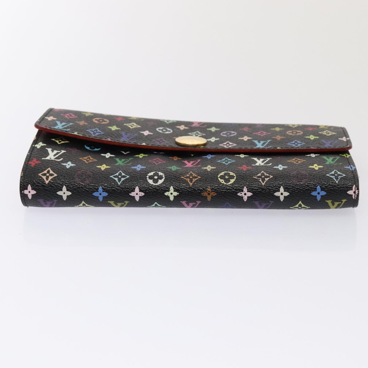 LOUIS VUITTON Multicolor Pochette Porte Monnaie Credit Black M60005 Auth 90393