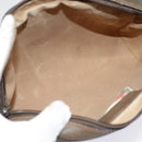 GUCCI GG Supreme Web Sherry Line Clutch Bag PVC Beige Red 89 01 012 Auth 90398-10