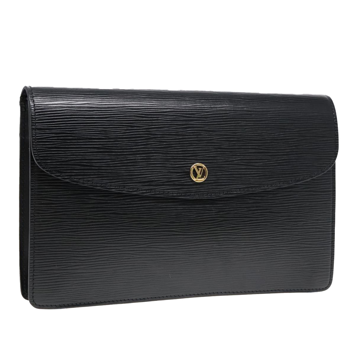 LOUIS VUITTON Epi Montaigne 27 Clutch Bag Black M52652 LV Auth 90405