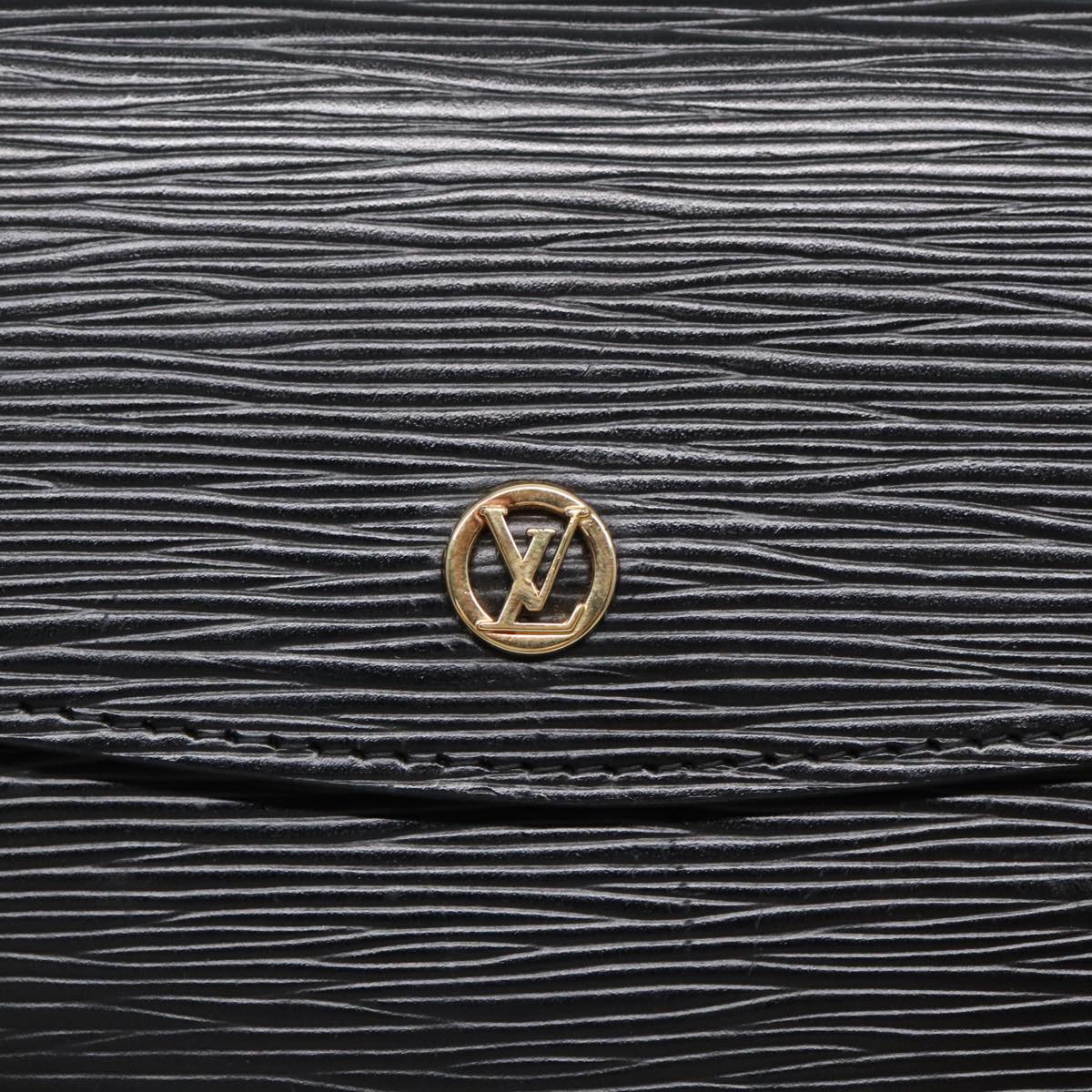 LOUIS VUITTON Epi Montaigne 27 Clutch Bag Black M52652 LV Auth 90405