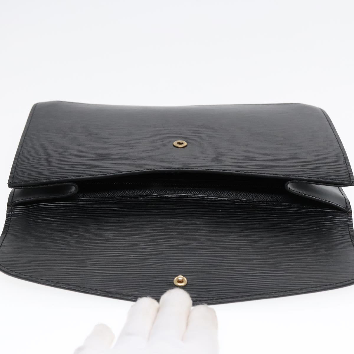 LOUIS VUITTON Epi Montaigne 27 Clutch Bag Black M52652 LV Auth 90405