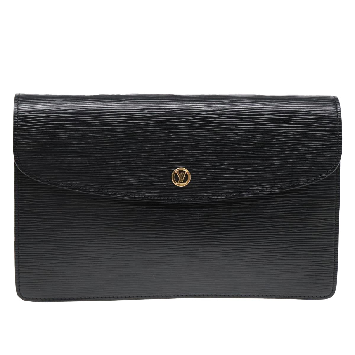 LOUIS VUITTON Epi Montaigne 27 Clutch Bag Black M52652 LV Auth 90405