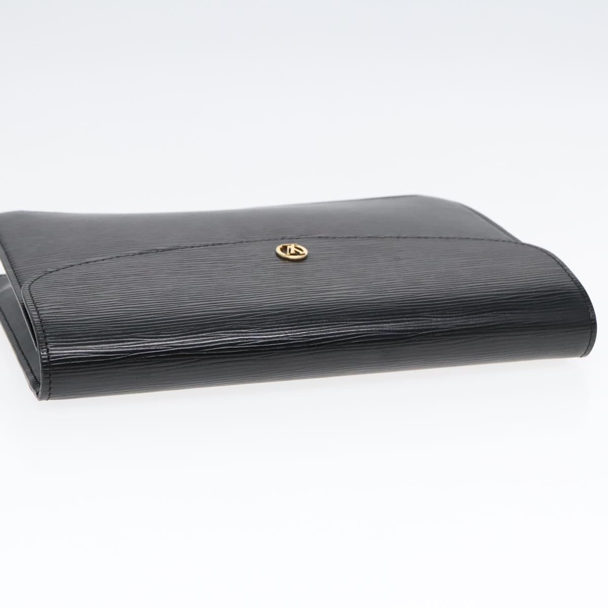 LOUIS VUITTON Epi Montaigne 27 Clutch Bag Black M52652 LV Auth 90405