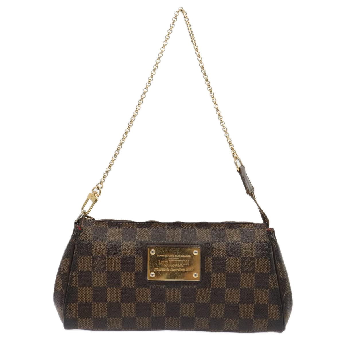 LOUIS VUITTON Damier Ebene Eva Shoulder Bag 2way N55213 LV Auth 90415