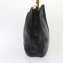 GUCCI Bamboo Schultertasche Leder 2-Wege Schwarz Gold 001 2123 1577 Auth 90421-3