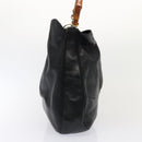 GUCCI Bamboo Shoulder Bag Leather 2way Black Gold 001 2123 1577 Auth 90421-4
