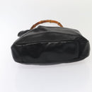 GUCCI Bamboo Schultertasche Leder 2-Wege Schwarz Gold 001 2123 1577 Auth 90421-5
