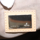 FENDI Zucchino Canvas Tote Bag Light Blue Brown Silver Auth 90434-18