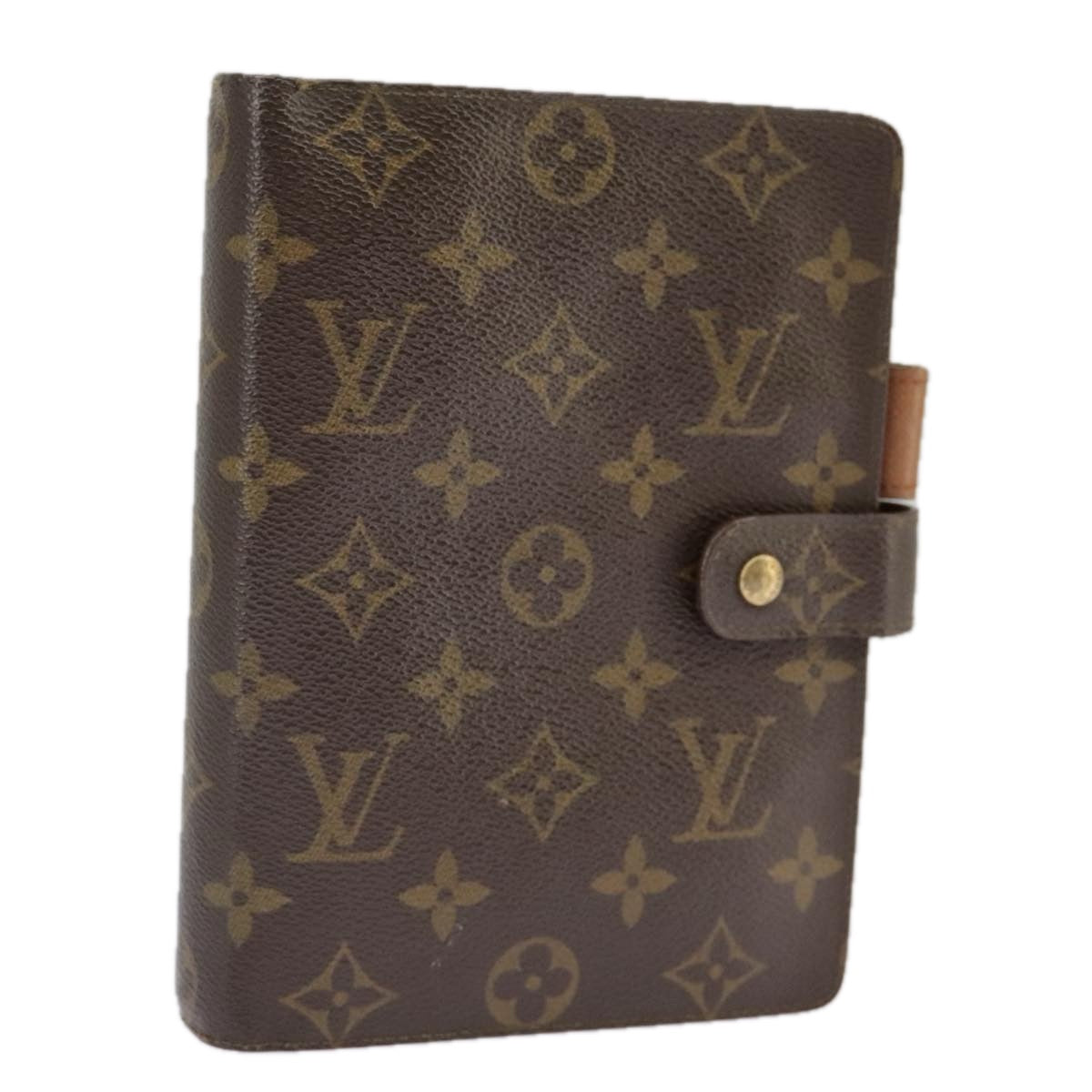 LOUIS VUITTON Monogram Agenda MM Day Planner Cover R20105 LV Auth 90459