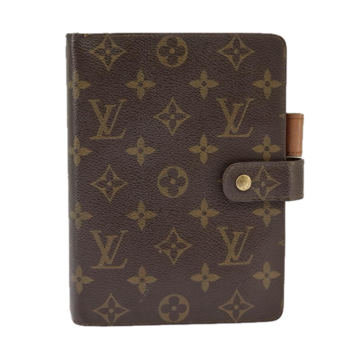 LOUIS VUITTON Monogram Agenda MM Day Planner Cover R20105 LV Auth 90459