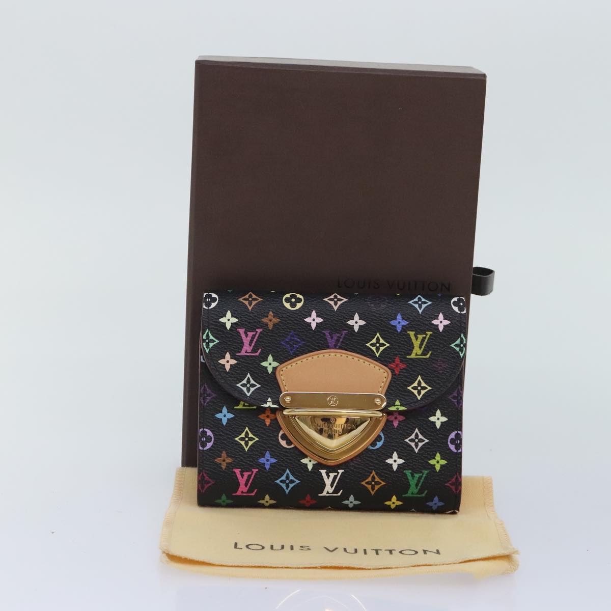 LOUIS VUITTON Multicolor Portefeuille Koala Wallet Black M58087 LV Auth 90462A