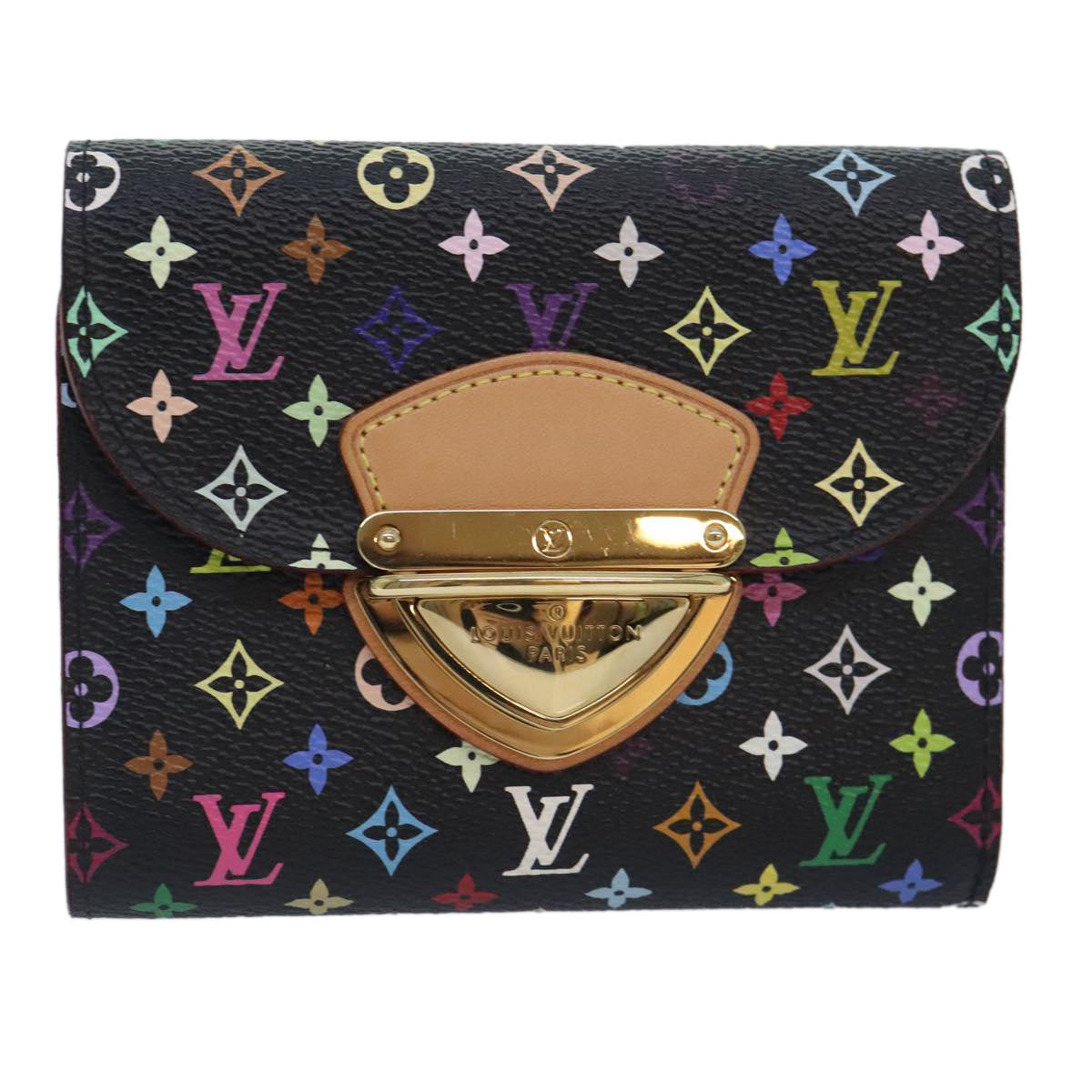 LOUIS VUITTON Multicolor Portefeuille Koala Wallet Black M58087 LV Auth 90462A