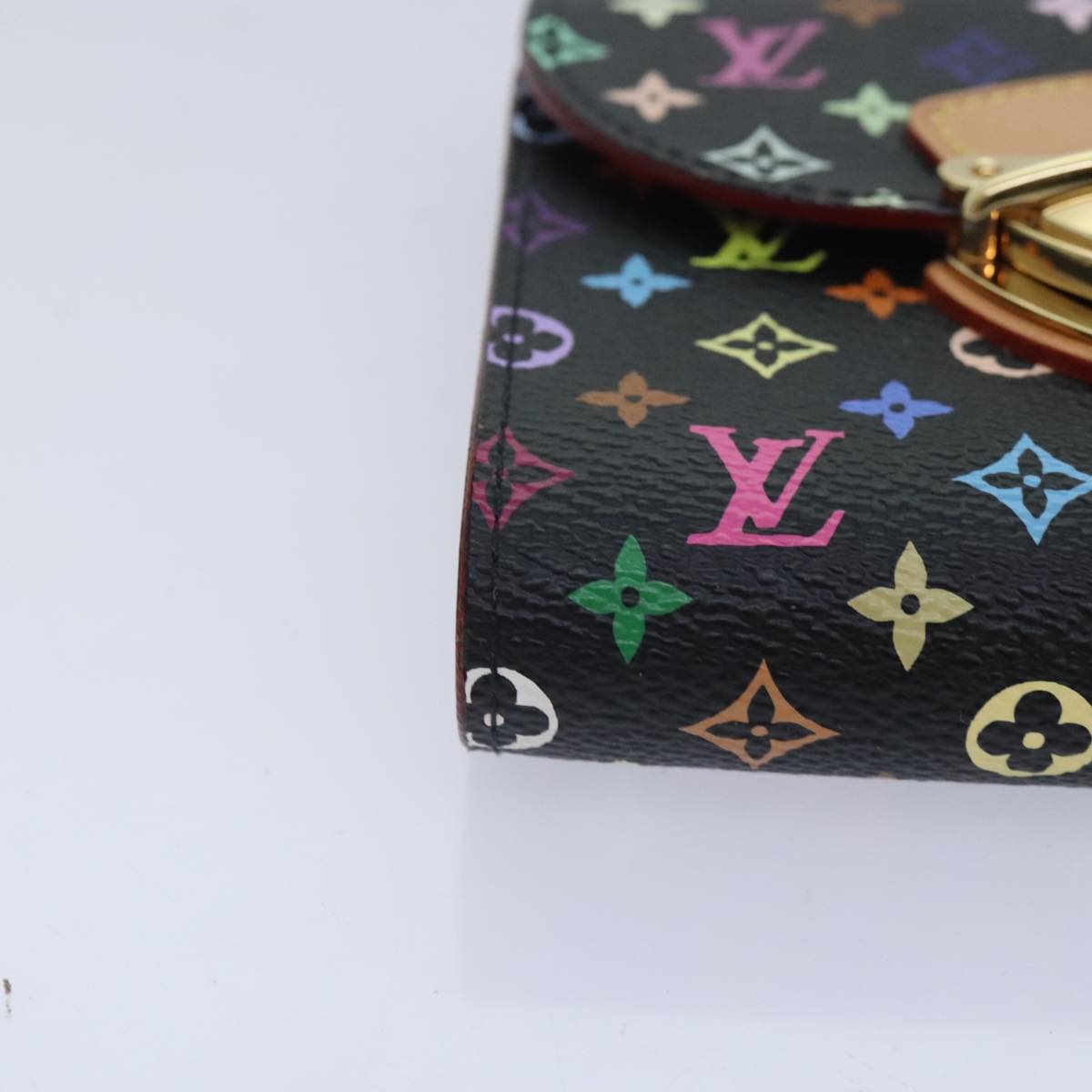 LOUIS VUITTON Multicolor Portefeuille Koala Wallet Black M58087 LV Auth 90462A