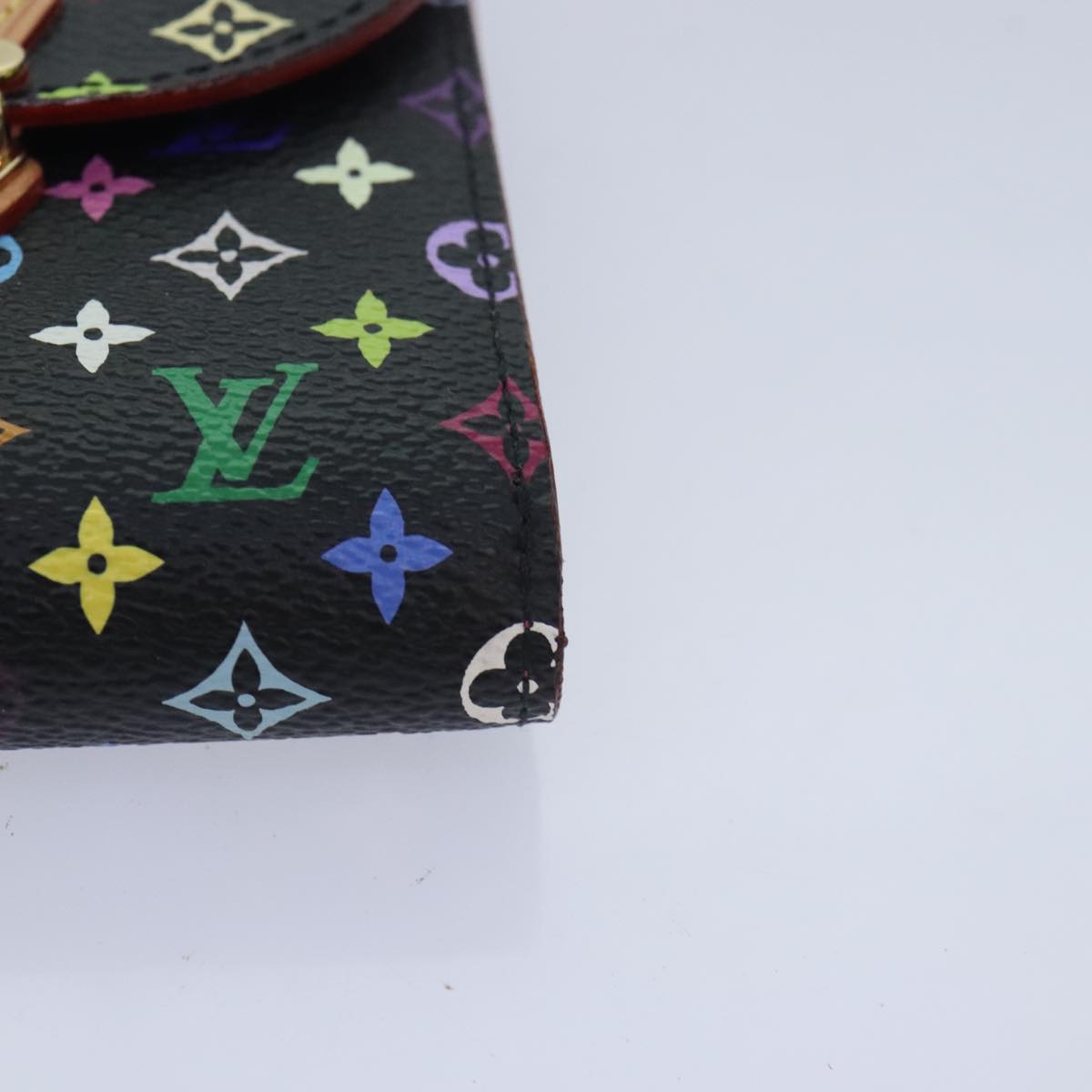 LOUIS VUITTON Multicolor Portefeuille Koala Wallet Black M58087 LV Auth 90462A