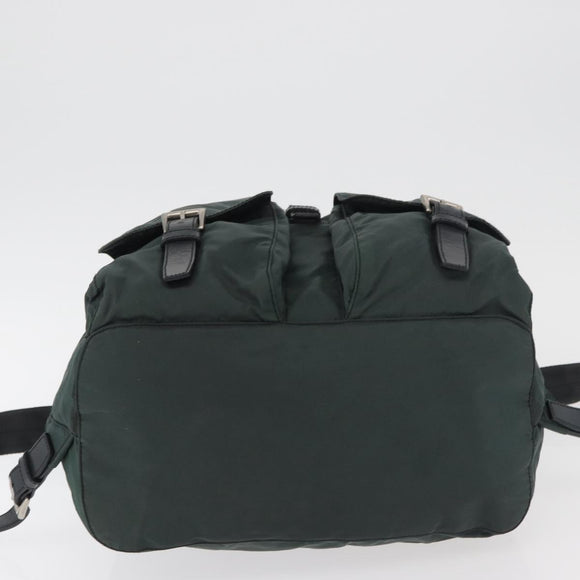 PRADA Rucksack Nylon Khaki Silber Auth 90473