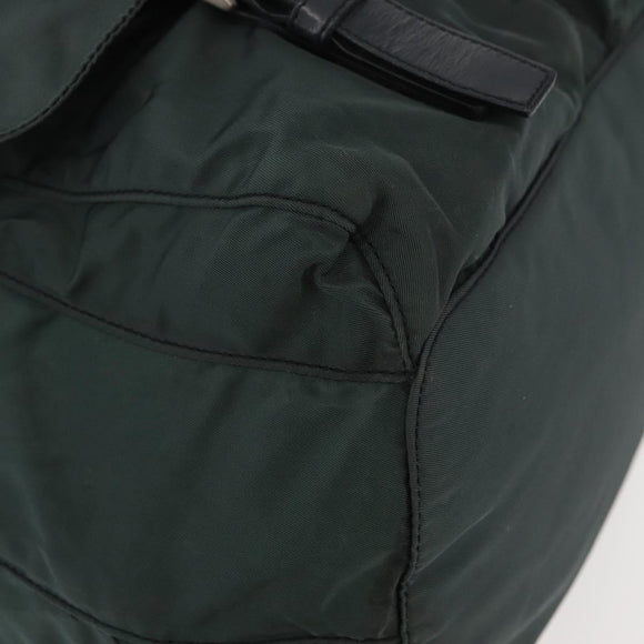 PRADA Backpack Nylon Khaki Silver Auth 90473