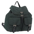 PRADA Backpack Nylon Khaki Silver Auth 90473-1