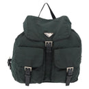PRADA Backpack Nylon Khaki Silver Auth 90473-13