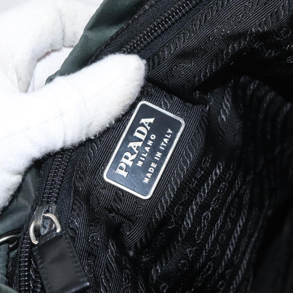 PRADA Rucksack Nylon Khaki Silber Auth 90473