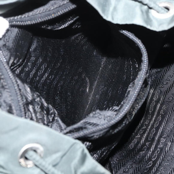 PRADA Backpack Nylon Khaki Silver Auth 90473
