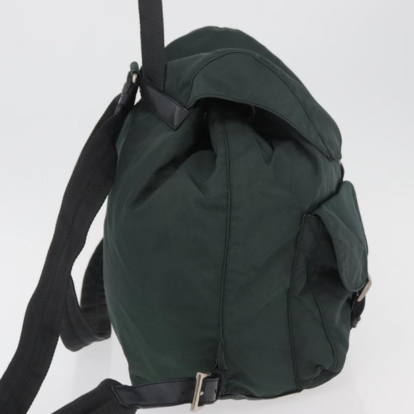 PRADA Rucksack Nylon Khaki Silber Auth 90473