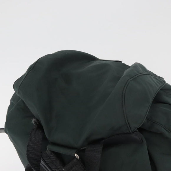 PRADA Backpack Nylon Khaki Silver Auth 90473