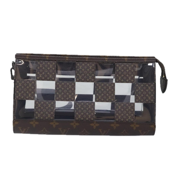 LOUIS VUITTON Monogram Chess Stand Pouch M81588 LV Auth 90498SM