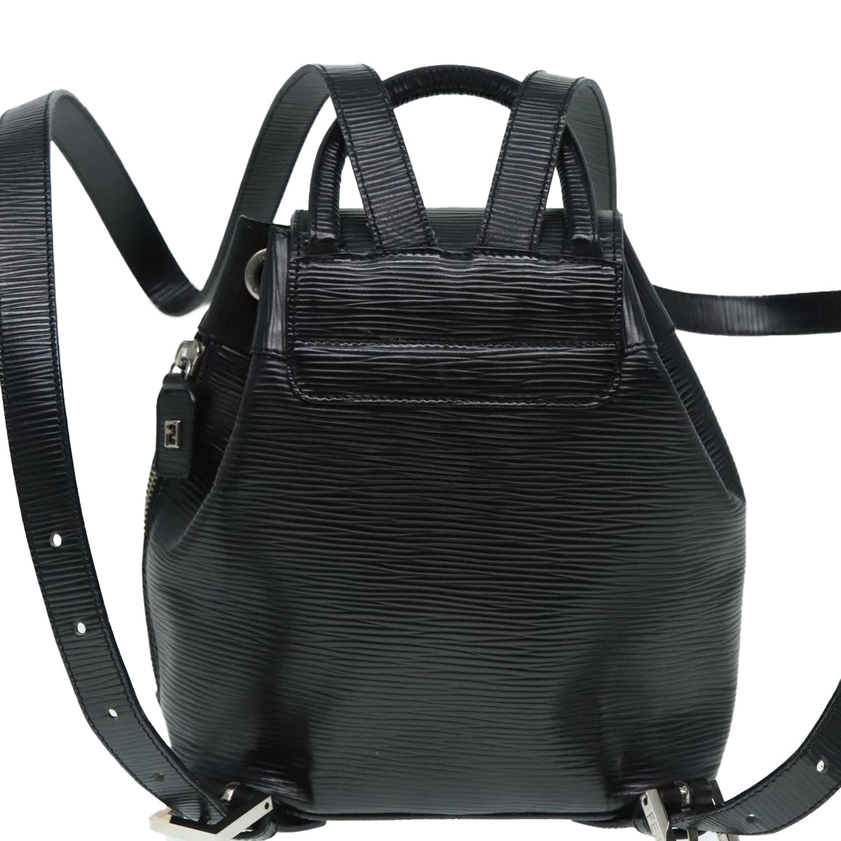 FENDI Backpack Leather Black Auth 90504 - 0