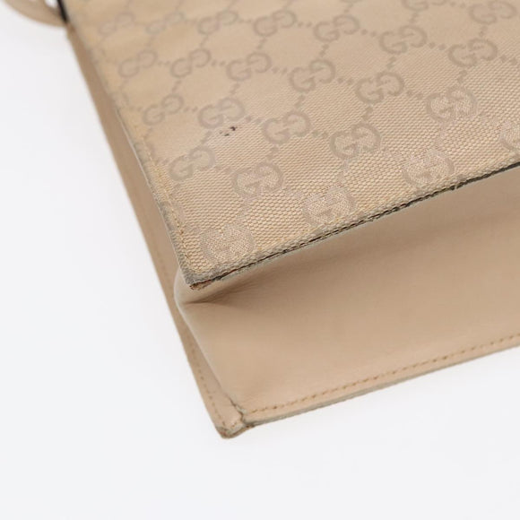 GUCCI GG Canvas Tote Bag Beige Silver 002 1053 Auth 90509