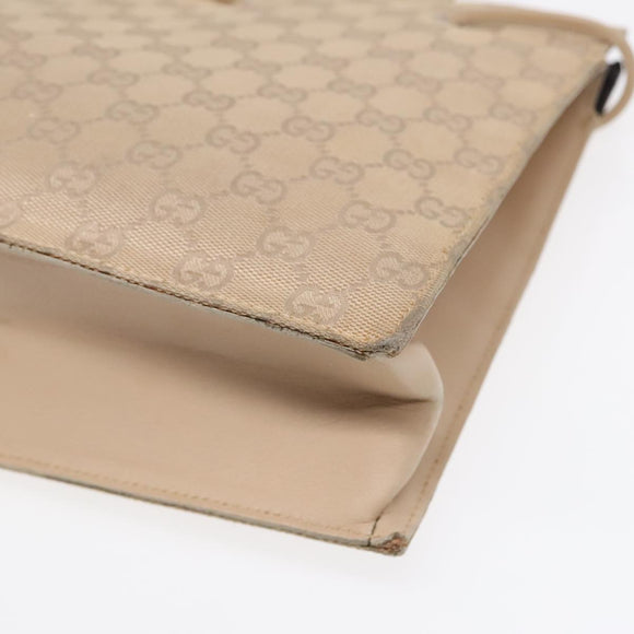 GUCCI GG Canvas Tote Bag Beige Silver 002 1053 Auth 90509