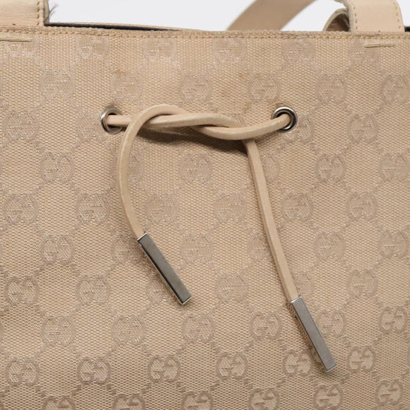 GUCCI GG Canvas Tote Bag Beige Silver 002 1053 Auth 90509
