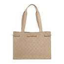 GUCCI GG Canvas Tote Bag Beige Silver 002 1053 Auth 90509-2