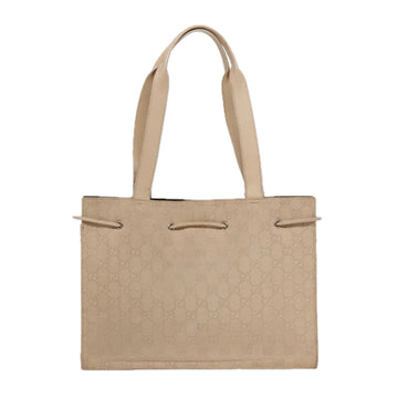 GUCCI GG Canvas Tote Bag Beige Silver 002 1053 Auth 90509 - 0