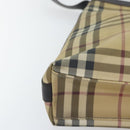 BURBERRY Nova Check Shoulder Bag Coated Canvas Beige Auth 90528-14