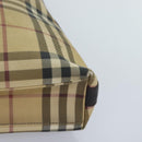 BURBERRY Nova Check Shoulder Bag Coated Canvas Beige Auth 90528-15
