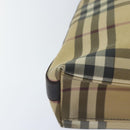 BURBERRY Nova Check Shoulder Bag Coated Canvas Beige Auth 90528-16
