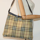 BURBERRY Nova Check Shoulder Bag Coated Canvas Beige Auth 90528-21