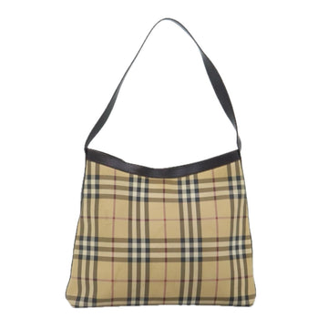 BURBERRY Nova Check Shoulder Bag Coated Canvas Beige Auth 90528 - 0
