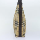 BURBERRY Nova Check Shoulder Bag Coated Canvas Beige Auth 90528-3